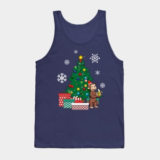 Curious George Around The Christmas Tree Tank Top